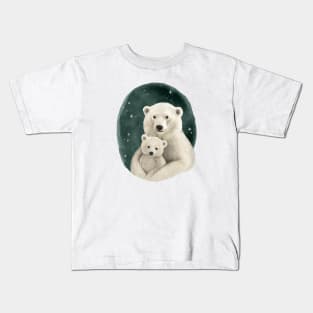 Polar Bear Family Portrait Kids T-Shirt